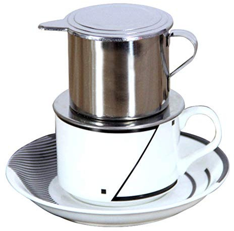 Livecitys 50/100 ml Edelstahl-Kaffeefilter, Vietnam-Stil, Edelstahl-Kaffeetropf-Filter-Maschine, 100 ml