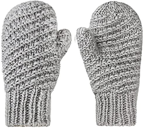 AfinderDE Damen Herren Fäustlinge Handschuhe Winter vedicken warme Strick Winddicht Handschuhe Fausthandschuhe Wolle Gefütter Handschuhe