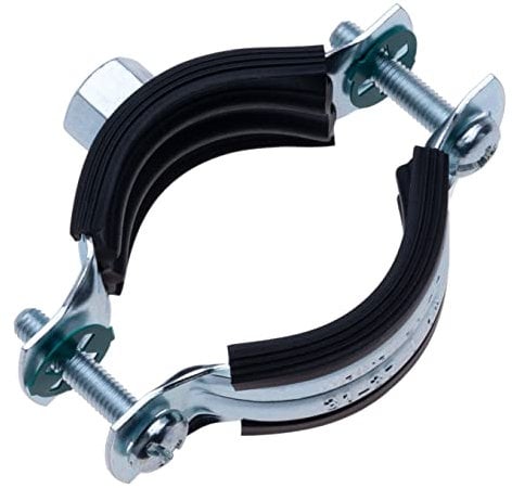 31-37mm Rohrschelle mit schwarzem Gummifutter, Zweiteilige Rohrschelle mit M8 Innengewinde-Wandhalterung, Spaltringaufhängung, verstellbare Rohrhalterung (2 Stück)