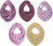 Pippi Babywear Halstücher - Baby Dreieckstücher/Lätzchen 5er Pack (*Lilac + Rosa)