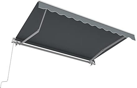 paramondo Gelenkarmmarkise Basic 2000 Markise Sonnenschutz Sichtschutz für Balkon & Terrasse, 500 x 350 cm (Breite x Ausfall), Uni Anthrazit