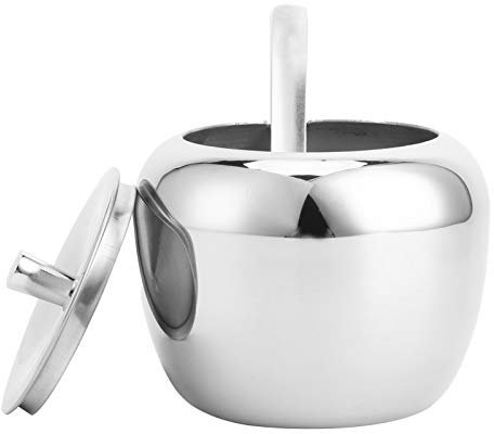 Pilipane Sucrier en Acier Inoxydable,Grand sucrier avec Couvercle et cuillère, récipient à Sucre pour café, Stockage pour sel, Bonbons, café, Sucre (3.7 x 3.5 Pouces)