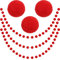 Jishi 3 Stück rote Filzbeeren-Pom-Ball-Girlande, Weihnachtsdekoration, Innendekoration, niedliche rote Beeren, Weihnachtsbaumschmuck, Schnur von Pompons, Perlengirlande zum Aufhängen, Weihnachten,