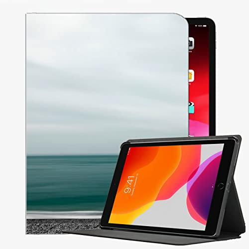 YENDOSTEEN Magnetische Hülle für iPad Pro 12.9 2021/2020/2018 (5. 4. 3. Generation), Sea Shore Minimalismus 100029 Klappständer Schutzhülle mit Automatischem Schlaf/Aufwach