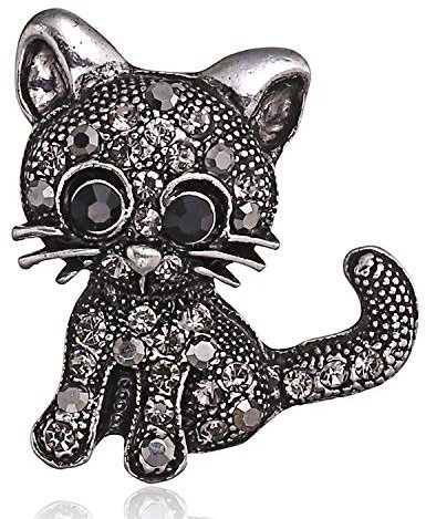 Wendalern Katze Brosche Pin Für Frauen Niedlich Kristall Kätzchen Pin Klassische Tier Katze Brosche Korsage Funkelnden Strass Kristall Revers Pin Kleidung Zubehör Schmuck Für Katzenliebhaber