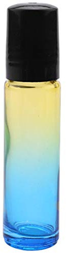 Tbkoeudhg Flacon gradué 5 pièces 10 ml Rouleau en verre sur Bouteille de parfum vide Flacon à bille 5 couleurs Bouteille avec couvercle noir