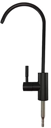 Lan-shop Grifo Generalizado, Grifo de Filtro de Agua Negro 1/4 '' Fregadero de Acero Inoxidable Grifo de Filtro de Agua Grifo de Cocina de un Solo Orificio