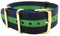 Correa de reloj de nylon Banda estilo NATO de la OTAN color oro de repuesto 20mm, para Hombre y Mujer nailon nato strap unisex (verde azul)