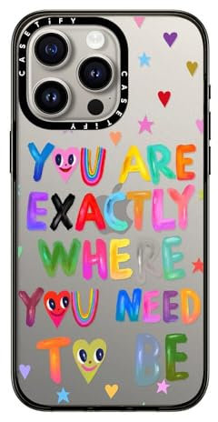 CASETiFY Compact Case for iPhone 15 Pro Max [2X Military Grade Drop Tested / 4ft Drop Protection] - You are exactly where you need to be - Clear Black