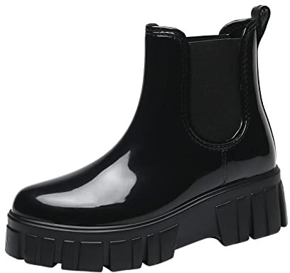 Caldo e confortevole inverno 2023 Y20K Stivali da neve da donna antiscivolo staccabili con stivali da pioggia interni in cotone Scarpe da acqua in gomma per esterni Stivaletti Pioggia 32 (Black, 41)