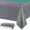 Xinfin Bunt Party Tischdecke, Irisierende Plastik Einweg Geburtstag Tischdecke, 137x274cm Rechteck Wasserdicht Tischtuch für Kinder Mädchen Jungen Geburtstag Party Deko (Silber, 1PCS)