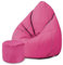 DreamRoots Sitzsack für Kinder und Erwachsene - Sitzsack mit Füllung, Lehne, Hocker und Bezug - Oxford Stoff 220 gr/m2 Wasserdicht - Sitzkissen Boden - Chill Sack M, Zartrosa