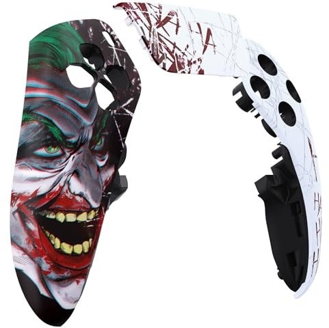 eXtremeRate Linke rechte Frontschale mit Touchpad, kompatibel mit PS5 Edge Controller, Clown HAHAHA DIY Ersatz-Frontplatte, benutzerdefinierte Touch-Pad-Abdeckung, kompatibel mit PS5 Edge Controller