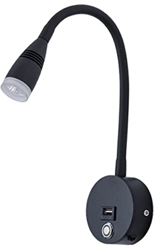 DOITOOL Lampe Murale LED Flexible à Gooseneck Liseuse Dimmable avec Niveaux De Luminosité Éclairage De Chevet Ajustable pour Lecture Lit Décoration De Chambre Noire