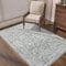 TOPICK Teppich Wohnzimmer 120x180 Grau Vintage Faltbar Dünner Waschbar Blumendruck rutschfest Leicht Teppiche Schlafzimmer