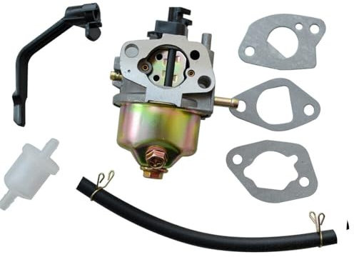 BPVCMHOS Carburatore for Motore for Tosaerba, Adatto for HD Gx120 Gx160 Gx168 Gx200 5,5 CV 6,5 CV + Guarnizione Linea Carburante, Argento, Accessori for Tosaerba for generatore