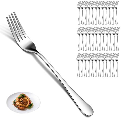 PionStar Lot de 36 fourchettes de table en acier inoxydable, 18,5 cm, passent au lave-vaisselle, pour maison/restaurant