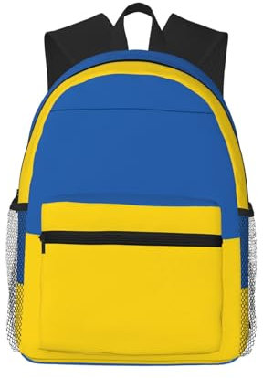 SSIMOO Freizeit-Rucksack mit Ukraine-Aufdruck Flagge der Ukraine für draußen, ein Muss für Abenteuerreisen, Schwarz, Einheitsgröße, Reiserucksäcke