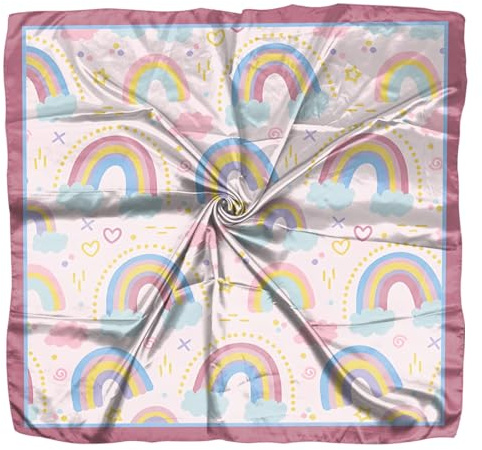 Deokke Kopftuch Damen,Bandana Damen,70x70cm Seide Feeling Quadratische Satin,Kopf Schal Wrap Headwear Mode Ästhetische Nette Dekoration Frauen Mädchen