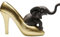 Kare Design Deko Figur Elephant Shoe Fetish, Gold/Schwarz, Elefant, Handbemalt, Unikat, Tier Design, Deko Objekt fürs Wohnzimmer, für Regale, Geschenkidee, 19x34x9 cm (H/B/T)