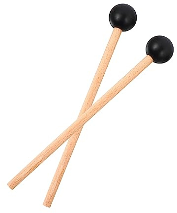 VICASKY Glockenspielschlägel Schwarze Marimbaschlägel Schlaginstrumentenstöcke mit Gutem Artikulationsverhalten und Erhöhter Reichweite Geeignet für Orff Instrumente und Xylophone