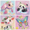 Gutluz Diamond Painting Kinder Tiere Set - 4er Set 5D Diamant Painting Bilder Kinder, DIY Mosaikherstellung Basteln Mädchen Junge 6 7 8 9 10 11 12 Jahre Geburtstage Christmas Geschenk 15x15cm