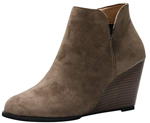 Tronchetti Donna Invernali Eleganti - Platform Scarponcini Comodo Camminata Stivali con Tacco a Zeppa Stivali Gotici da Donna Stivali Invernali Comodi e Morbidi per Ufficio Incontri Viaggi