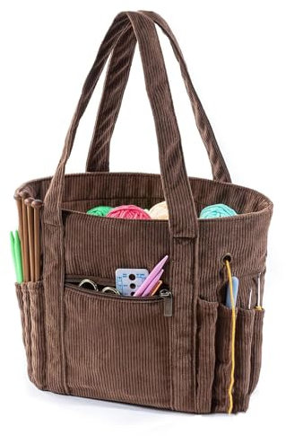 Ddujbtp Häkeltasche Strick-Organizer-Tasche Garn Aufbewahrungstasche Reise Handwerk Projekt Tasche für Häkelzubehör Garn Haken Nadel