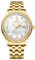 JewelryWe Herrenuhr Leuchtende Diamant Uhren: Glitzer Strass 30m Wasserdicht Kalender Analog Quarz Armbanduhr Herren Gold Edelstahl Armband Uhr mit Weiß Römischen Ziffern Diamantskala Zifferblatt
