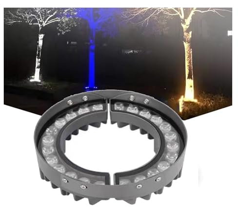 12W Led Ring Tree Hug Light - 111-240V Waterproof Outdoor Garden Colorful Tree Lighting, Waterproof IP65 Die Cast Aluminum Outdoor Tree Spotlight, LED Spotlight Garden Courtyard Landscape Lamp(Warm Li