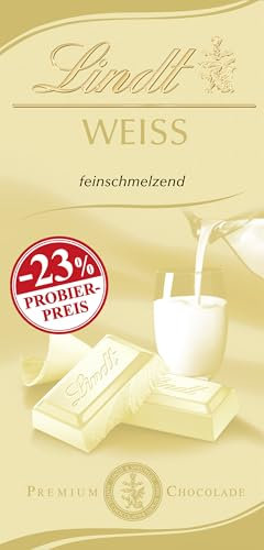 Lindt Schokolade Weiß | 100 g Tafel | Feinschmelzende weiße Schokolade | Schokoladentafel | PROMO | Schokoladengeschenk