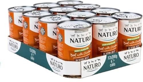 Sold By Pearls Trading Naturo Adult Dog Grain & Gluten Free Beef with Chicken in Herb Jelly 12x390g