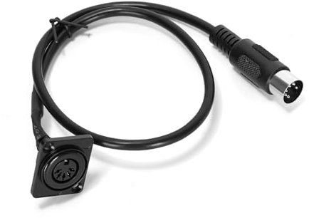 Ruimou 1 Stück 5Pin DIN MIDI Kabel Adapter Stecker auf Buchse D-Typ Stecker, Länge 53,5cm für elektronische Musikgeräte, Keyboards, Synthesizer, Sequenzer (Stecker auf Buchse D-Typ Stecker)
