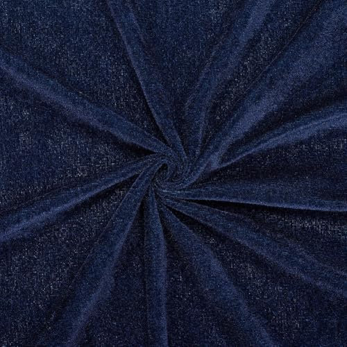 CABODYALS 1.68 m 1 m Mitternachtsblau Hochwertiger Samtstoff Vintage Weicher Pannesamt Meterware Dehnbarer Quadratischer Breiter Stoff Zum Nähen Herstellen von Bekleidung Polstern Vorhängen Und Tischd