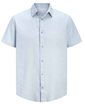 JACK & JONES Herren Jjesummer Linen Blend Shirt S/S Sn Jjesummer Linen Blend Shirt S/S Sn (1er Pack)