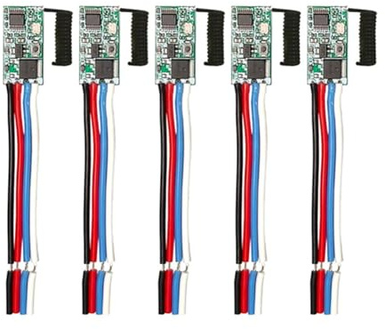 Steowsey 5 pcs 433.92Mhz Universel Sans Fil DC 3.6V-24V Télécommande Commutateur 1 CH RF Relais Récepteur LED Light Controller DIY Kit