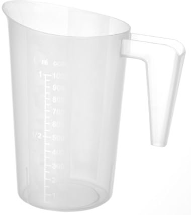 HENDI Messbecher, mit Skalierung, Stapelbar, Bruchsicher, 1,0L, ø124x(H)170mm, Polypropylen (Packung mit 10)