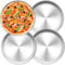 Onezebra Juego de 4 moldes para pizza de acero inoxidable de 26 cm, extra grueso, bandeja para barbacoa y vajilla de camping, apto para lavavajillas, inoxidable, versátil para pizza, ensalada