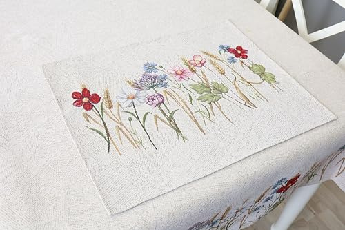 Platzsets 4er-Set 35x45 cm aus Gobelin – Roggen, Tischset, Tischdeko | Platzdeckchen aus Jacquard-Gobelin, waschbar 30 °C – schützt den Tisch und passt zu Alltag und Festtafel