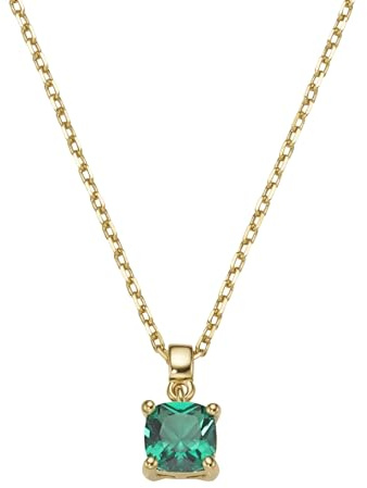 Smart Jewel Kette Kette Anhänger mit grünem Zirkonia, vergoldet, Silber 925