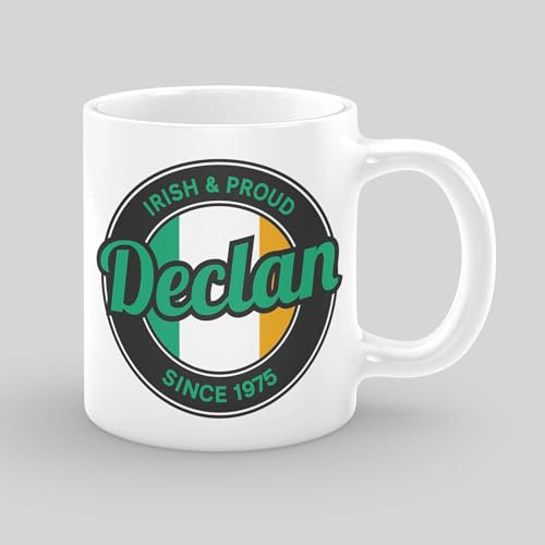 Personalised Irish & Proud Mug with Name & Year – Custom Tri-Colour Cup – Patriotic Gift for Lovers – Irish Flag Coffee Tea Cup – Irish Pride Present