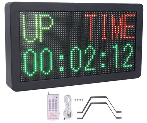 Segrehy Elektronische Anzeigetafel digitaler Timer Fernbedienung Multifunktionaler Sport -Score -Zähler mit Helligkeitsanpassung für Badminton Basketball Fußball Indoor Games Aluminium