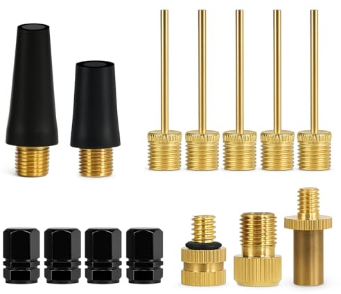 JIUZI 14PCS Air Pump Adapter Kit, with Ball Inflator Needles and Air Pump Nozzles for Inflatable Pool Toys, Bike Tires, Air Compressor, Air Mattress, Basketball
