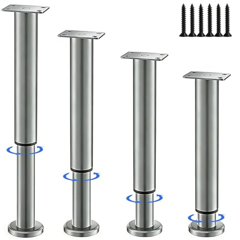 LRHAFET 4 Stück Möbelfüße Verstellbar,18-30cm Möbelbeine Höhenverstellbare | Schrankfüße aus Metall in Bettfüße für Schrank, Sofa Füße, Bett und Tisch