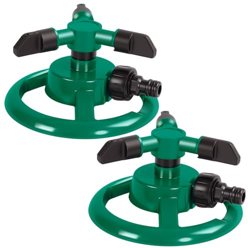 ANOMM 2 PCS Garden Sprinkler, Automatic Lawn Water Sprinklers, Green