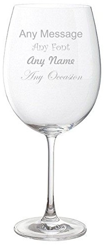 Dartington - Bicchiere da vino gigante, personalizzabile con scritta Just the One, con scritta Prende una bottiglia piena