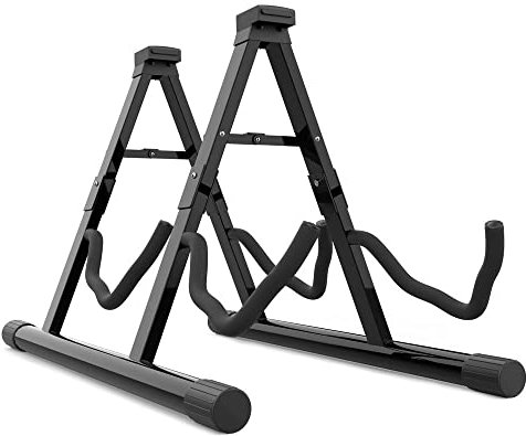 Audibax SGL-042 - Support pour 2 Guitares - Compatible avec Les Guitares Acoustiques, Électriques et Basses - Robuste et Stable - Accessoire Pliage