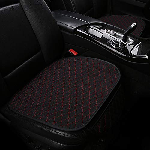 GLITZFAS Autositzauflage Universelle Sitzauflage Autositzbezüge Schonbezüge für die Vordersitze & Rückbank 1pcs/3pcs (Schwarz rot, Vordersitz)