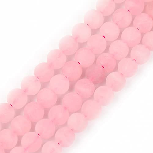 SHGbeads 6 mm Frost-Rosa Rosenquarz Kristall Halbedelstein Runde lose Perlen für Schmuckherstellung DIY Handarbeitsbedarf 38,1 cm