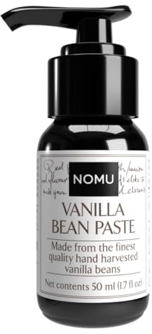 NOMU Vanilla Paste - Made with the finest quality hand harvested vanilla beans, 50ml, Real Vanilla Seeds, For Baking, Cooking and Desserts